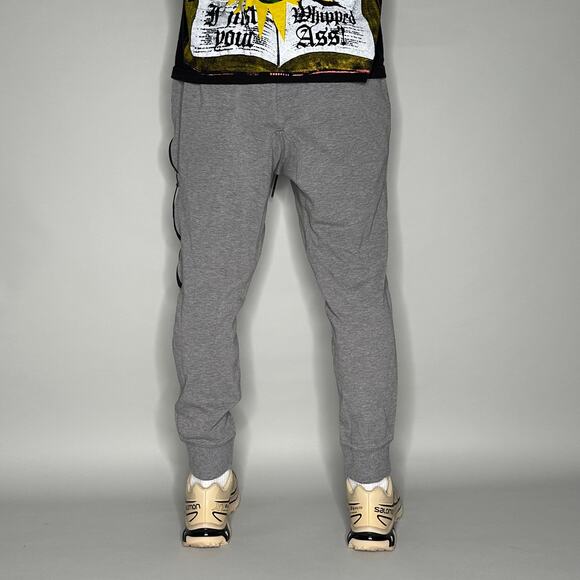 Nike Sweatpants Grey Cotton Joggers Black Swoosh - Picture 3 of 4